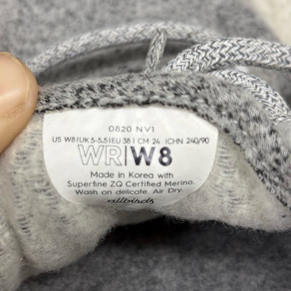 Allbirds Merino Wool Running Shoes Sneakers Womens 8 Lightweight Grey Washable - Picture 6 of 8